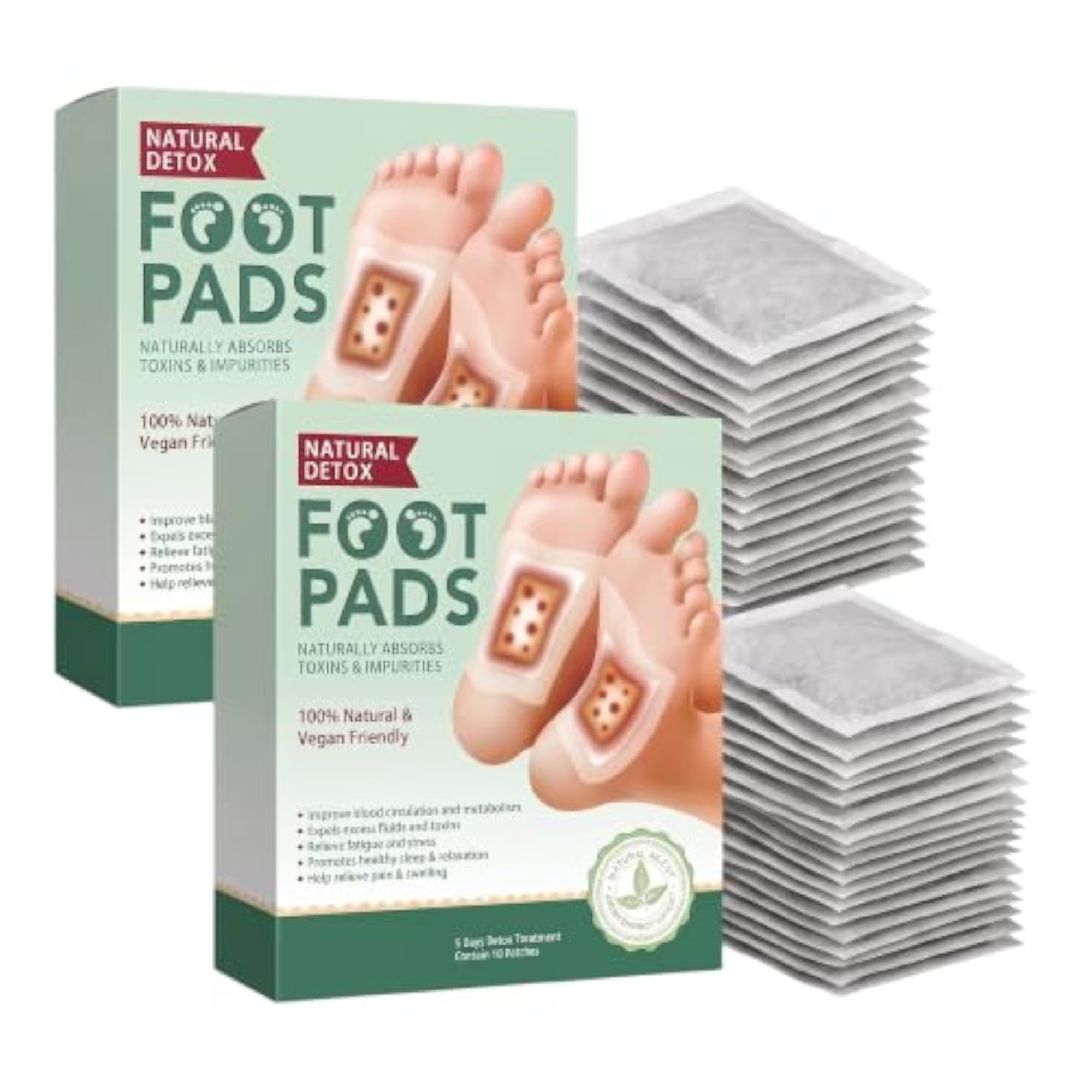 Herbal Detox Foot Pads for Sleep Aid and Relief, Pack of 2